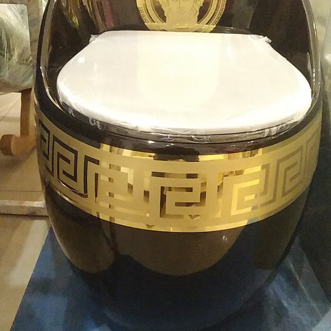 Gold and Black Versace Toilet