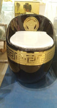 Load image into Gallery viewer, GOLD AND BLACK VERSACE TOILET
