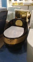 Load image into Gallery viewer, GOLD AND BLACK VERSACE TOILET
