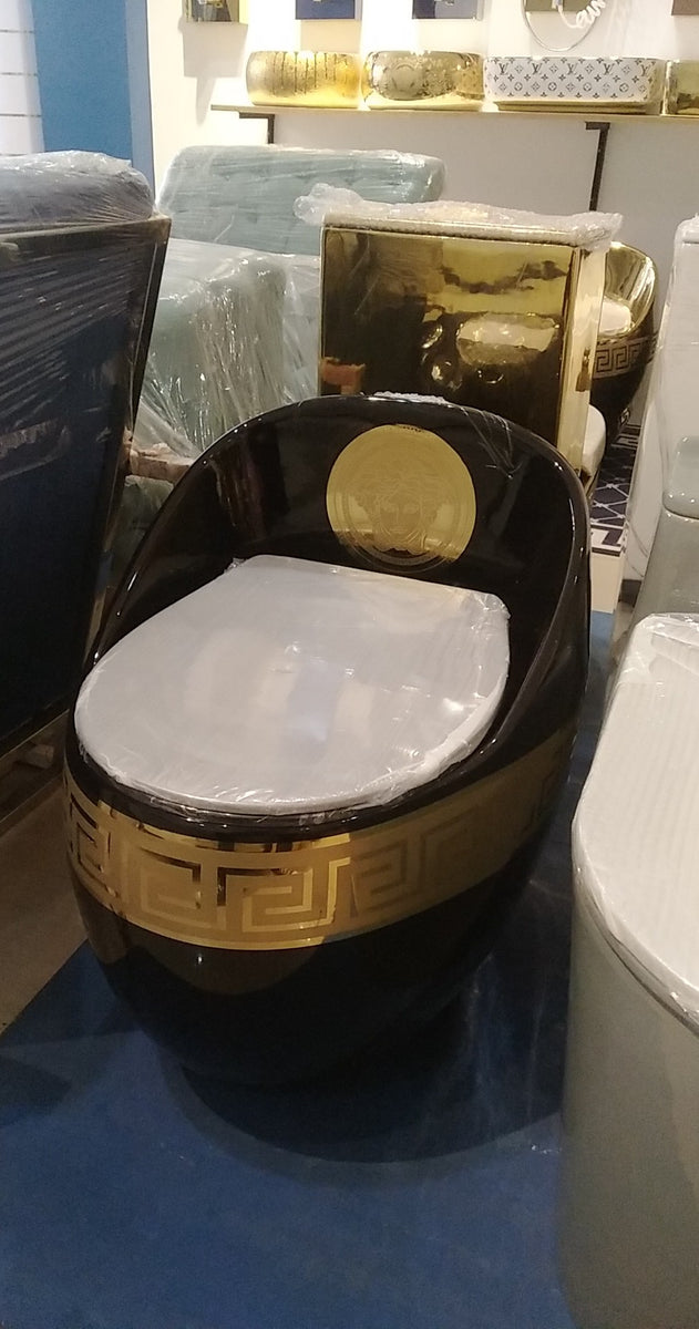 Gold And Black Versace Toilet La Moderno