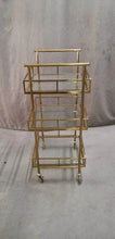 Load image into Gallery viewer, 3 Tier Classic Liquor Stainless Steel Gold Tea Service Trolley Hotel Room Push Cart
