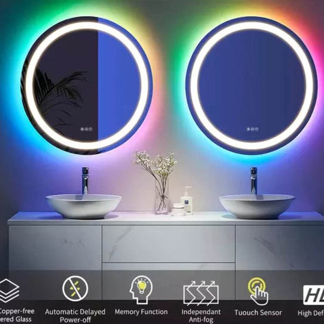 Led Round Mirror for Bed Room High quality Wall Mounted Craftsman Cosmetic