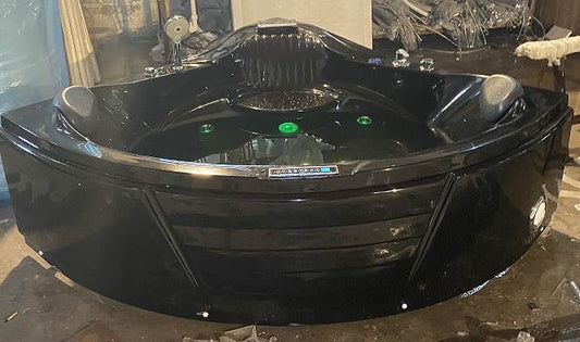 Black Side Jacuzzi for 2 person with Jet Massage,Air Bubble, Control Panel , Massager with led lights
