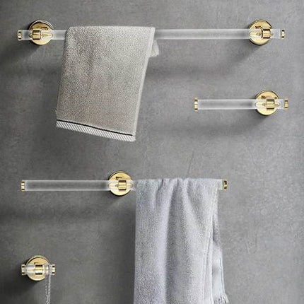 Gold bathroom hardware kit Acrylic towel holder