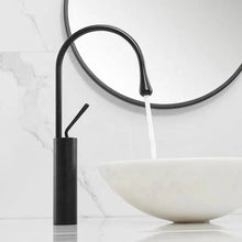 Load image into Gallery viewer, Drop Spout Hot And Cold Bathroom Basin Faucet Black Brass Faucet
