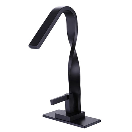 Black Handwash Basin Faucets Tall Copper Brass Curve