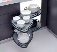 Cargar imagen en el visor de la galería, Kitchen Cabinets Magic Corner Swing Tray Grey &amp; White
