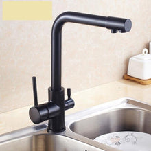 Load image into Gallery viewer, Brass Single Handle European Gold 3 Way Kitchen Faucet
