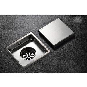 4 Inch Anti-smell Matte Black SUS304 Stainless Steel Ceramic Tile Floor Drain Invisible Tile Insert Shower Strainer
