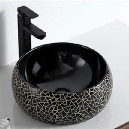 Black Porcelain Bathroom Accessories Wash Basin in Unique Eye Catching Design