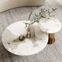 Charger l&#39;image dans la galerie, Italian minimalist modern coffee table gold stainless steel for living room furniture
