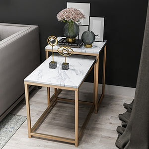 creative iron leg small tea table simple modern sofa side table light luxury corner marble side table