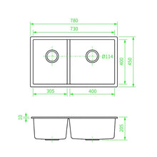 Cargar imagen en el visor de la galería, Black kitchen sink made of Granite
