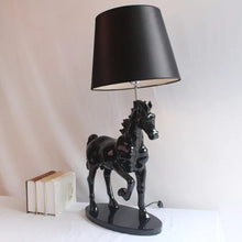 Load image into Gallery viewer, Black Horse Table Lamp Made of Resin
