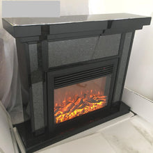 Load image into Gallery viewer, Crushed Diamond Mirrored Fireplace
