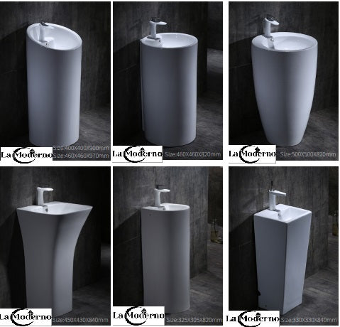 La Moderno Cylinder Angle Pedestal Series Artistic Porcelain Designs Wash Basin
