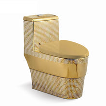 Load image into Gallery viewer, Ceramic Bathroom Accessories Gold Toilet Set
