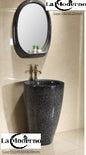 La Moderno Sculpted Speckled Pedestal Hand Washing Basin Standing