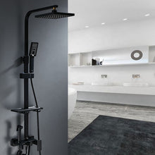 Cargar imagen en el visor de la galería, Head Square Set Matt Rain Shower Black Set
