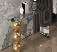 Charger l&#39;image dans la galerie, Modern living room gold sliver metal stainless steel sofa glass bed set of 2 side table
