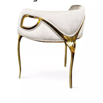 Dining Room Furniture Luxury Velvet Chair Frame Upholstery Chair with Stainless Steel High End Customized Home Furniture Modern