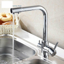 Load image into Gallery viewer, Brass Single Handle European Gold 3 Way Kitchen Faucet
