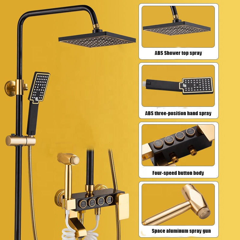 Rainfall Shower Head Square Set Matt Rain Shower Black Set Black Shower