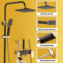 Load image into Gallery viewer, Rainfall Shower Head Square Set Matt Rain Shower Black Set Black Shower
