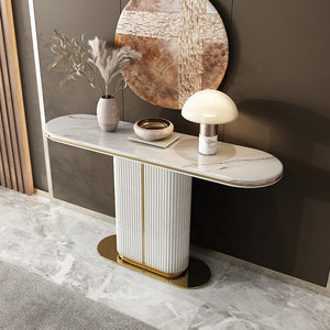 Luxury style hotel apartments living room marble furniture sidetable console table entryway table