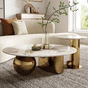 Italian minimalist modern coffee table gold stainless steel for living room furniture