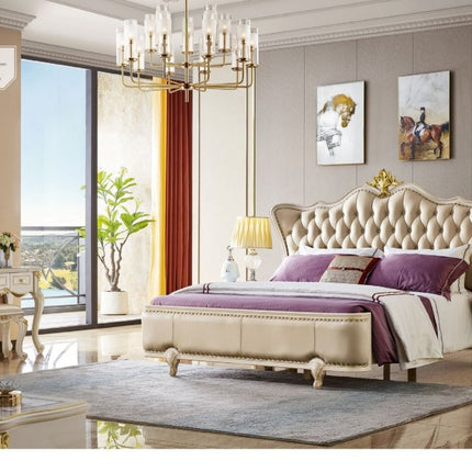 5-Sterne-Hotel-Schlafzimmermöbel, klassisches Schlafzimmer-Set, Villen-Schlafzimmer-Sets, Wohnmöbel aus Holz, antik, europäisch, getuftet 