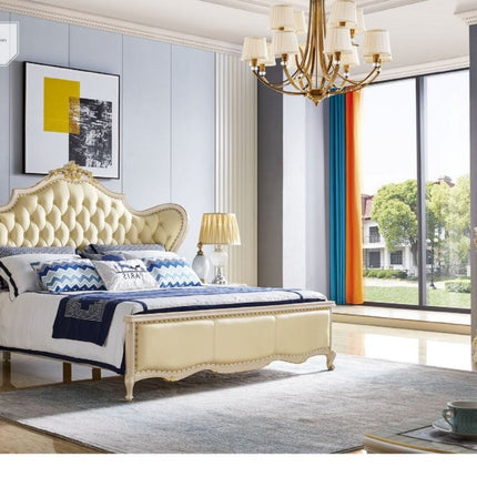 5-Sterne-Hotel-Schlafzimmermöbel, klassisches Schlafzimmer-Set, Villen-Schlafzimmer-Sets, Wohnmöbel aus Holz, antik, europäisch, getuftet 