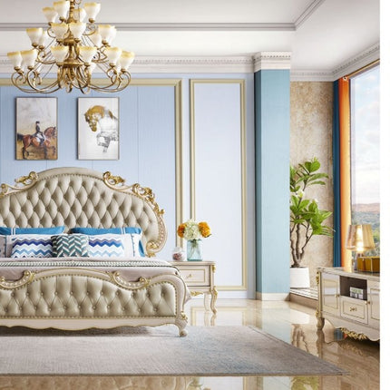 5-Sterne-Hotel-Schlafzimmermöbel, klassisches Schlafzimmer-Set, Villen-Schlafzimmer-Sets, Wohnmöbel aus Holz, antik, europäisch, getuftet 
