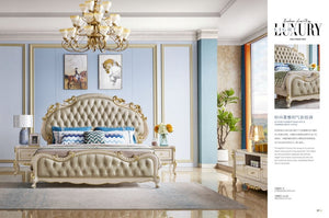 5star Hotel Bedroom Furniture Classic Bedroom Set Villa Bedroom Sets Home Furniture Wood Antique European Tufted