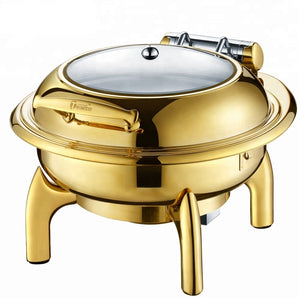 Kitchen commercial dubai copper gold luxury roll chafing dish fuel buffet food warmers