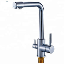 Cargar imagen en el visor de la galería, Brass Single Handle European Gold 3 Way Kitchen Faucet
