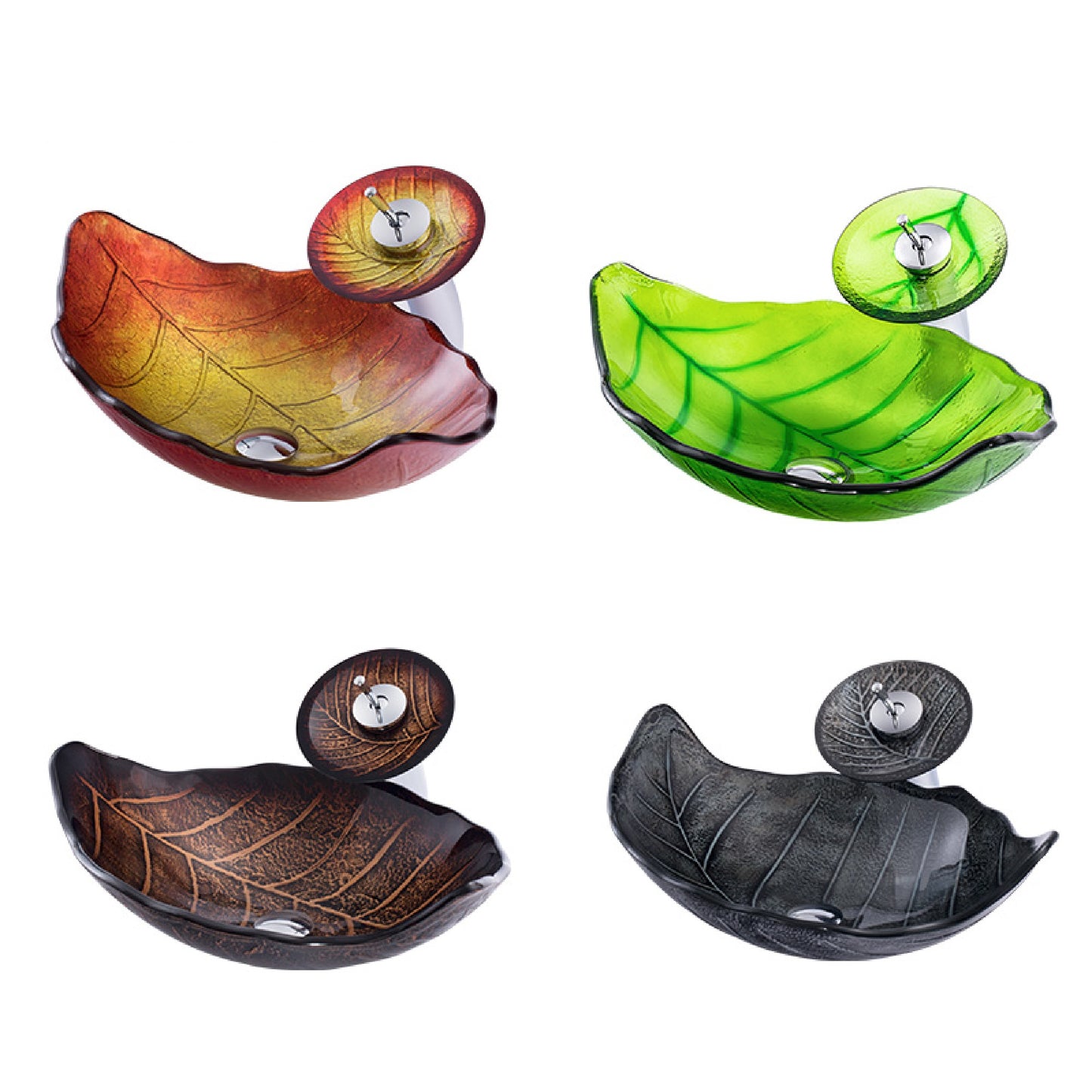 New Design Green Leaf Small Hand Basins Kitchen Bathroom Cabinet Sinks Color Modern Sink Bathroom Wash Basin with Pedestal