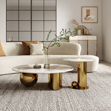 Charger l&#39;image dans la galerie, Italian minimalist modern coffee table gold stainless steel for living room furniture
