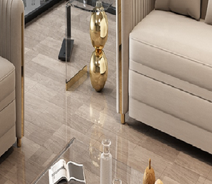 Modern living room gold sliver metal stainless steel sofa glass bed set of 2 side table