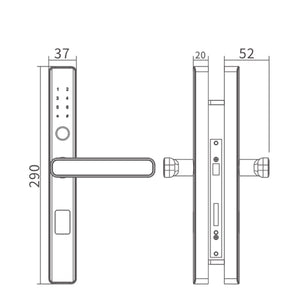 Alloy Intelligent Biometric Fingerprint Smart lock Smartphone Tuya Smart WiFi APP for Aluminium Door Lock