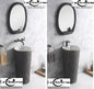 Hand Washing Basin Pedestal Textured Gray Porcelain Modern Artistic Wash Basin