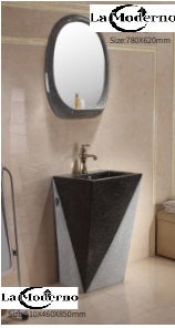 Pedestal Basin Artistic Two Tone Porcelain Square Column Style Wash Station