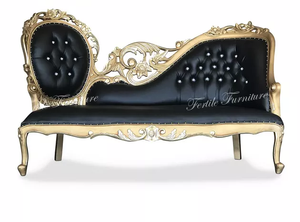 Royal Wedding Decor Chaise Lounge Wooden Bride Groom Sofa