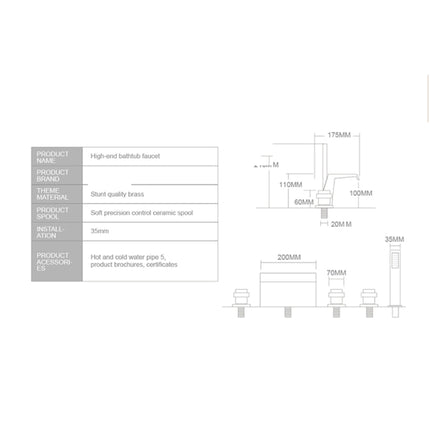 Bathroom bathtub faucet water mixer