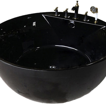 Freestanding bathtub Round White with Faucet