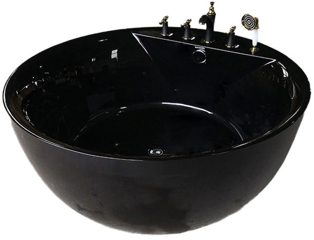 Freestanding bathtub Round White with Faucet