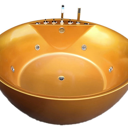 Freestanding bathtub Round White with Faucet