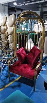 Luxury Bird Cage Chair Stainless Steel Royal Wedding Chairs Black Available for SALE