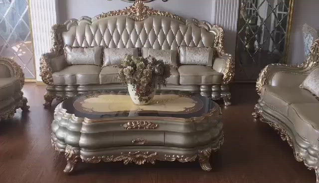 Italian luxury royal sofa set with center table