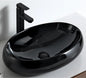 Elongated Oval Shape Black Porcelain bathroom accessories wash basin
